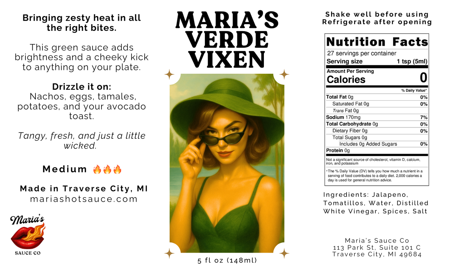 Verde Vixen – Zesty Jalapeño Tomatillo Green Sauce