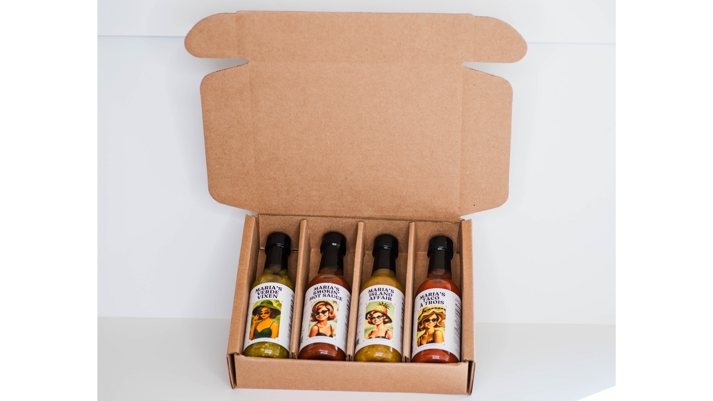 The Heat Tease - Artisan Hot Sauce Gift Set | 4-Bottle Craft Hot Sauce Collection
